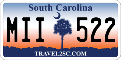 SC license plate MII522