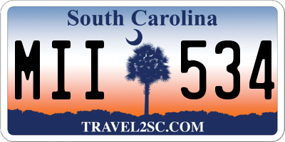 SC license plate MII534