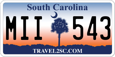 SC license plate MII543