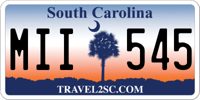 SC license plate MII545