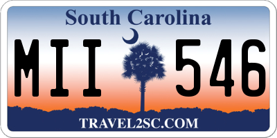 SC license plate MII546