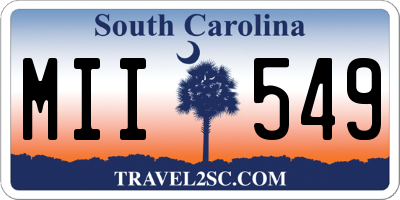 SC license plate MII549