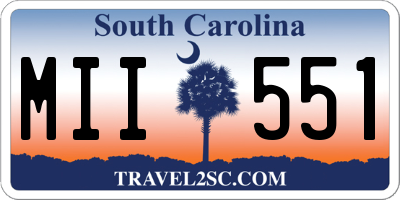 SC license plate MII551