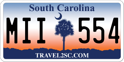SC license plate MII554