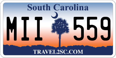 SC license plate MII559