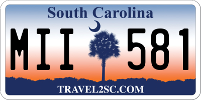 SC license plate MII581