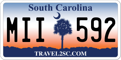 SC license plate MII592