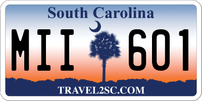 SC license plate MII601