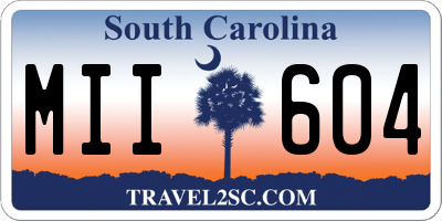 SC license plate MII604