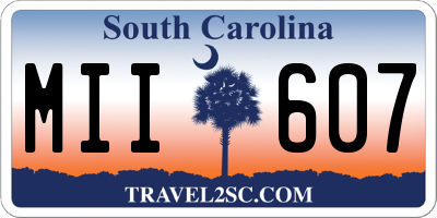 SC license plate MII607