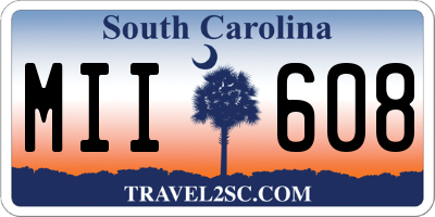 SC license plate MII608