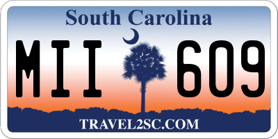 SC license plate MII609