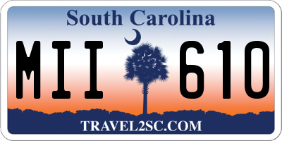 SC license plate MII610