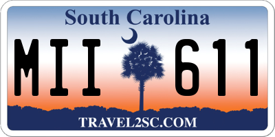 SC license plate MII611