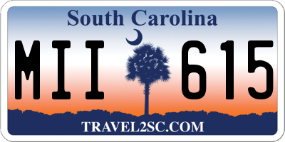 SC license plate MII615