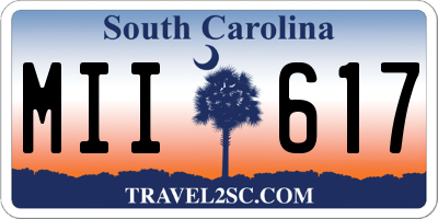 SC license plate MII617