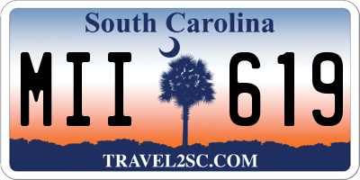 SC license plate MII619