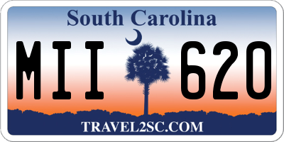 SC license plate MII620