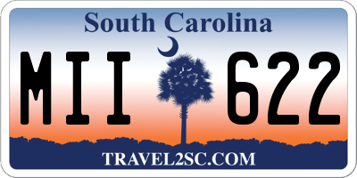SC license plate MII622