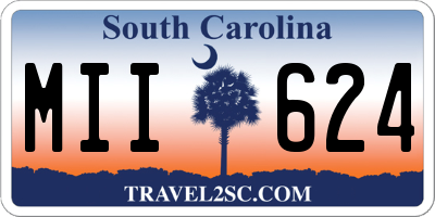 SC license plate MII624