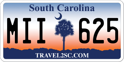 SC license plate MII625