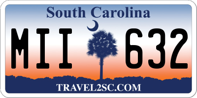 SC license plate MII632