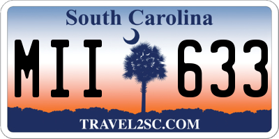 SC license plate MII633