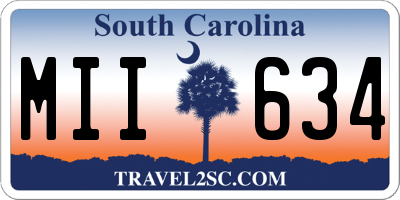 SC license plate MII634