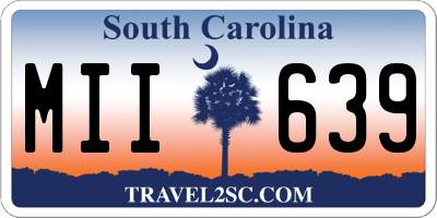 SC license plate MII639