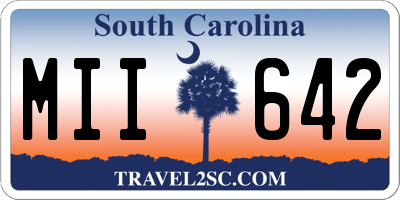 SC license plate MII642