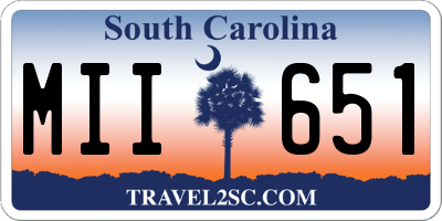 SC license plate MII651