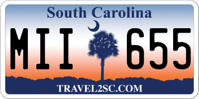 SC license plate MII655