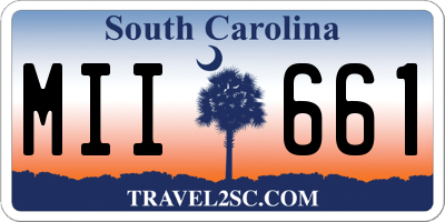 SC license plate MII661