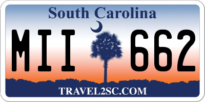 SC license plate MII662