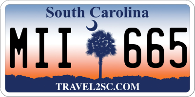 SC license plate MII665