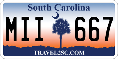 SC license plate MII667
