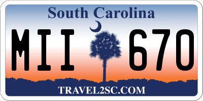SC license plate MII670