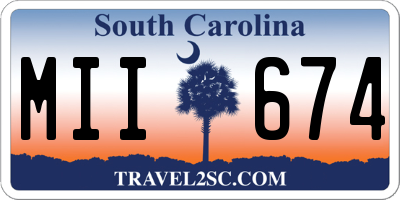 SC license plate MII674
