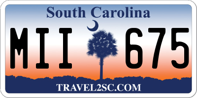 SC license plate MII675
