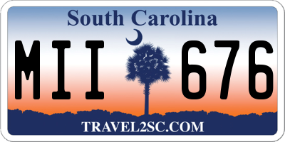 SC license plate MII676