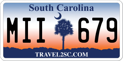 SC license plate MII679