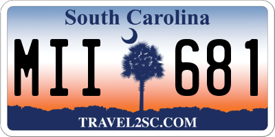 SC license plate MII681