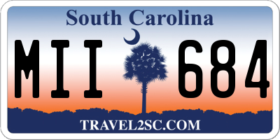SC license plate MII684