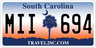 SC license plate MII694