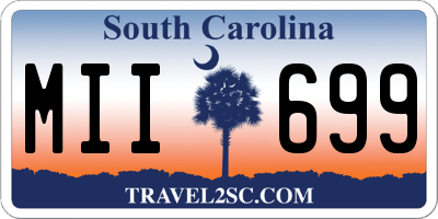 SC license plate MII699