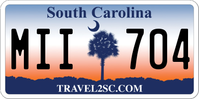 SC license plate MII704