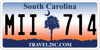 SC license plate MII714