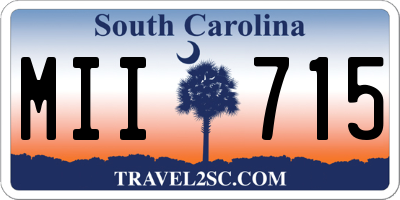SC license plate MII715