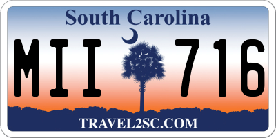 SC license plate MII716