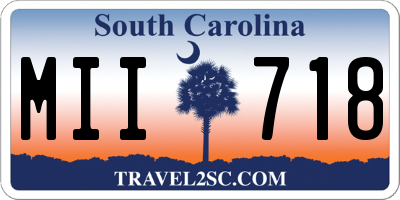 SC license plate MII718
